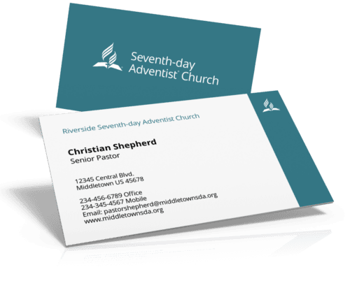 Three-dimensional example of Advent ID business cards